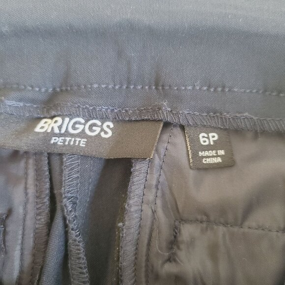 Briggs Petite Womens Black Cropped Capri Pants 6P Petite Like New Pull On - Picture 5 of 8